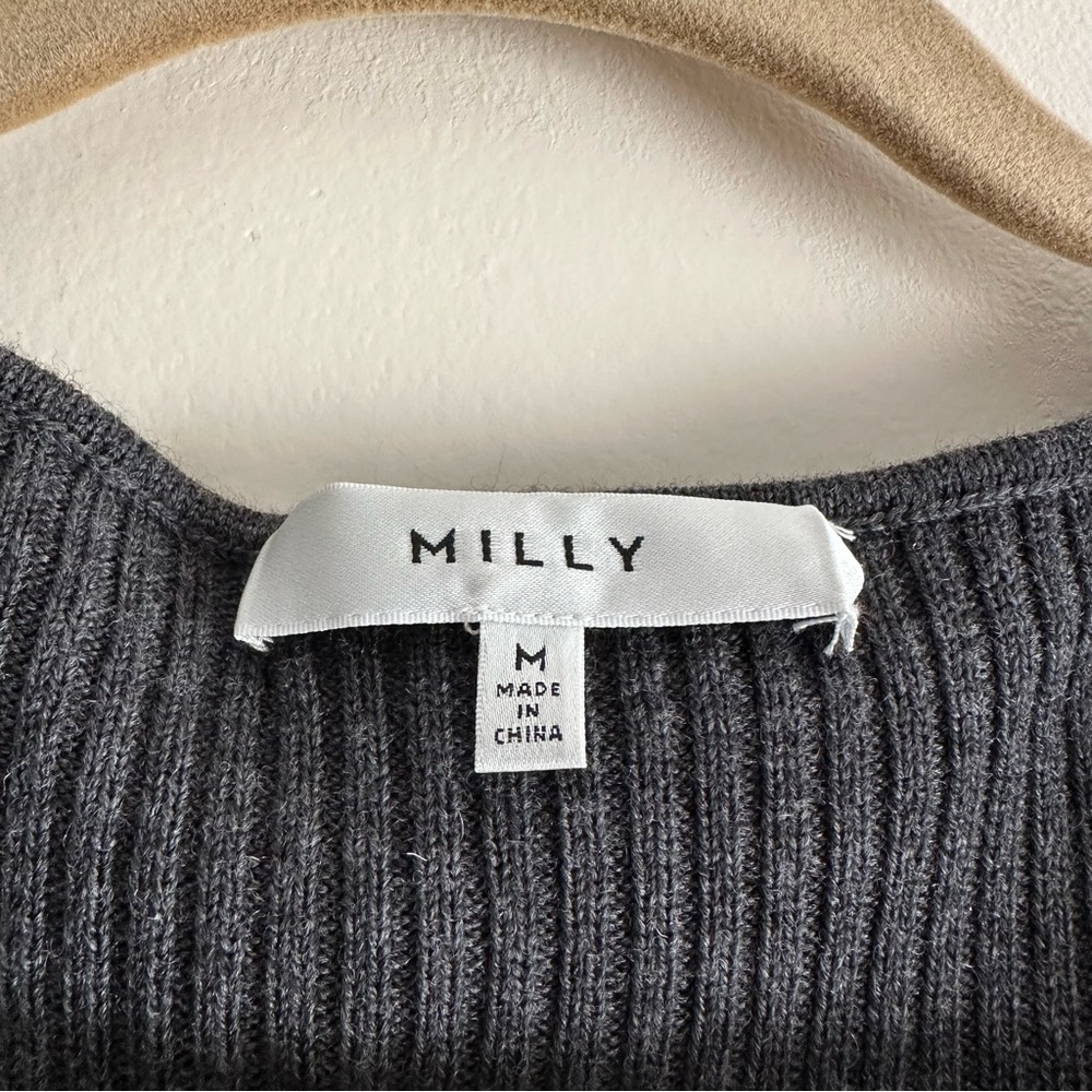 Milly • Isabelle Ribbed Wool Puff-Shoulder Sweater - Picture 3 of 6